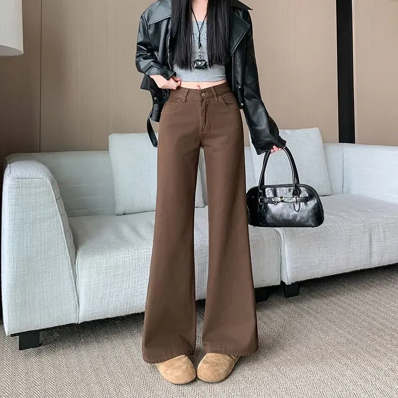 

Harajuku Jeans Women High Waisted Wide Leg Casual Loose Spring Retro Japanese Style New Fashion Versatile Straight Pants