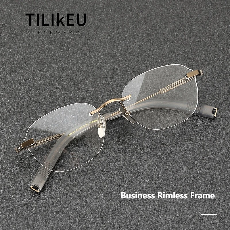 

New Pure Titanium Rimless Oval Glasses Frame 2025 Men and Women Classic Luxury Optical Prescription Frameless Eyeglasses Eyewear