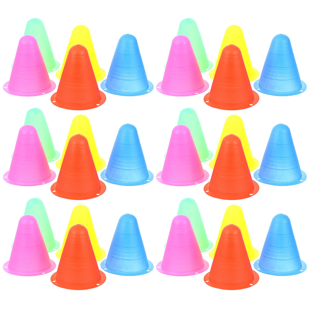 30 Pcs Roller Bollards Colorful Cones Plastic Football Training for Skating Agility Sports Soccer