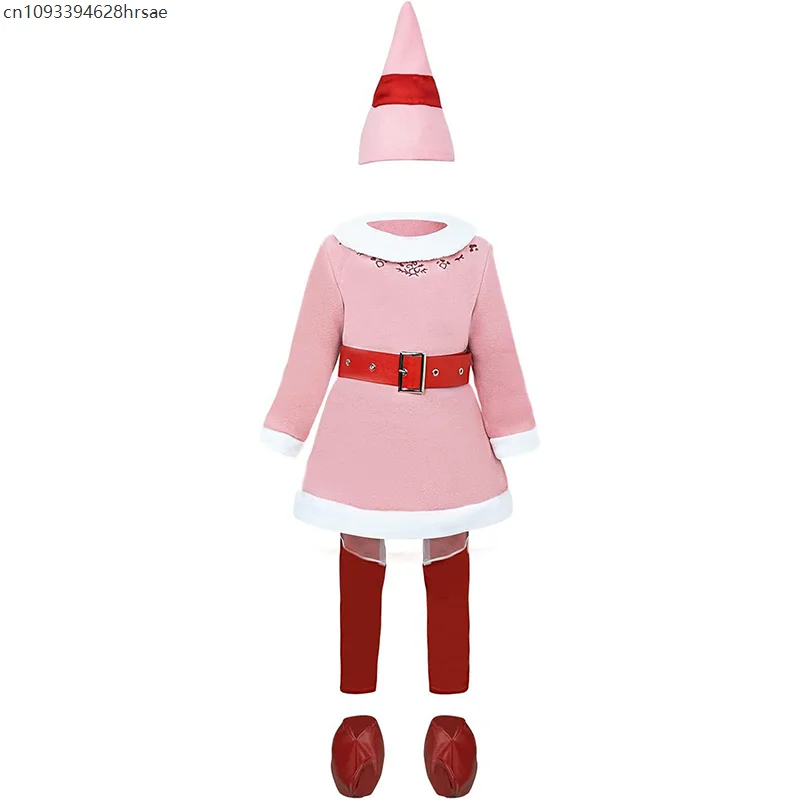 2025 جديد وصول الطفل السنة الجديدة فستان مناسبات الأخضر الأصدقاء قزم الصبي عيد الميلاد الزي الوردي جوفي قزم الفتيات زي