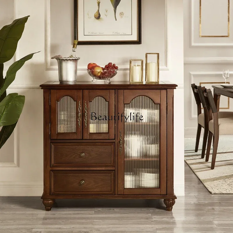 D25 الخشب الصلب الطعام الجانب المطبخ خزانة الشاي الأوروبية بسيطة جدار خزانة مشروبات SSS