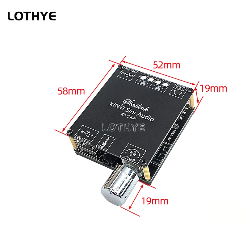 C50H Bluetooth 5.0  TPA3116D2 Digital Wireless 50W*2 Audio Power Amplifier Stereo Board Bluetooth Amp Amplificador 3.5MM USB APP