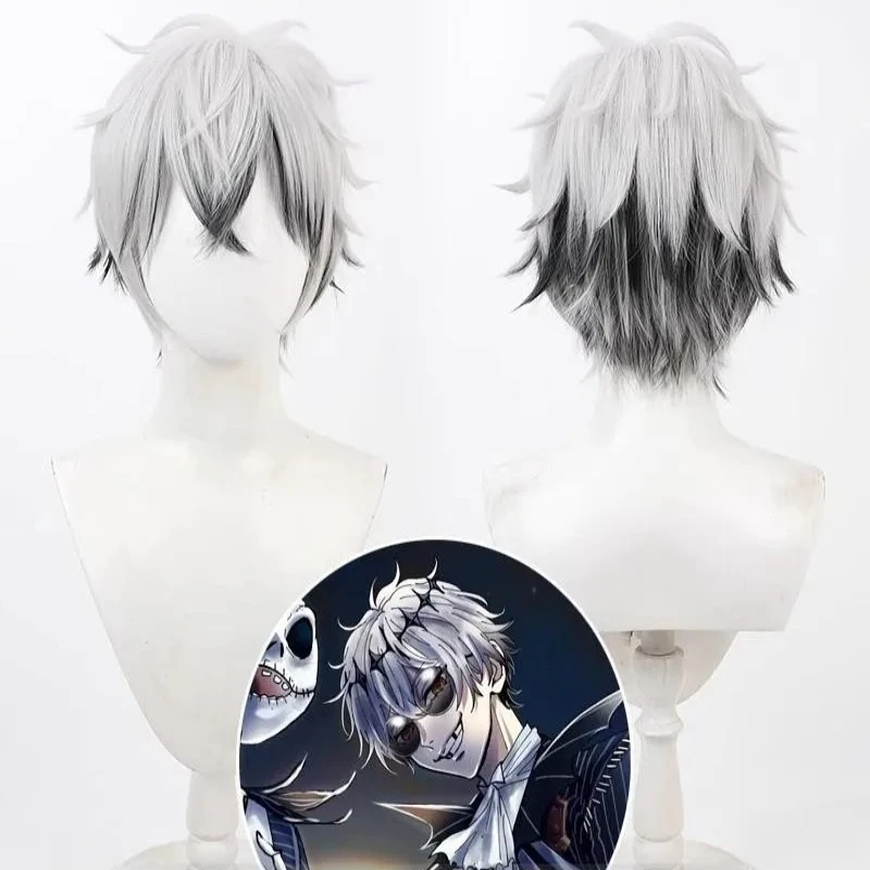 

Twisted Wonderland Skully Cosplay Wig Anime Game Roleplay Party Costume Prop Synthetic Hair Heat Resistant Fiber