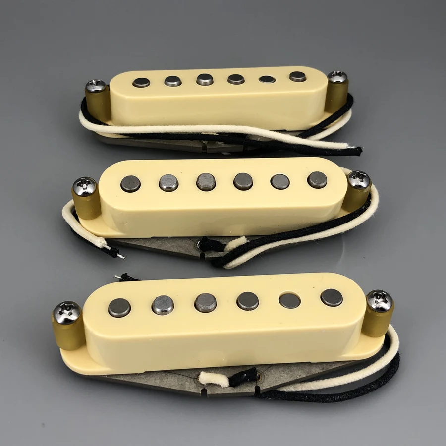 Vintage 65 SSS Handwound Alnico 5 Guitar Pickups Grey Bottom Plate N/M/B For ST guitar well