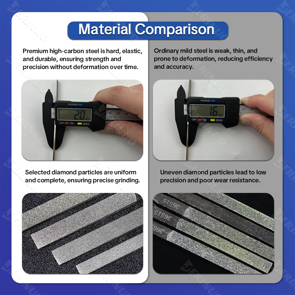 Jerinuo ダイヤモンドニードルファイルセット 3X140Mm/5X180Mm ミニニードルファイルキット、金属、木材、セラミック、ガラス、石工芸品、手彫りツールに適しています