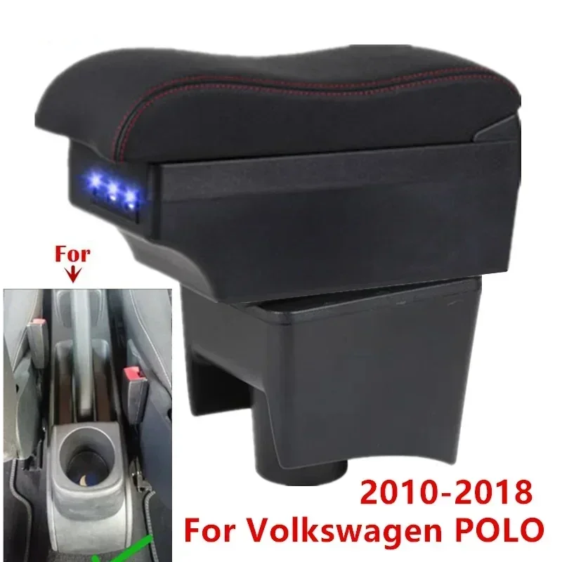 

For Volkswagen POLO Armrest Box For VW POLO Mk5 6R Vento Car Armrest 2012-2018 Interior Retrofit Car Storage box Central armrest