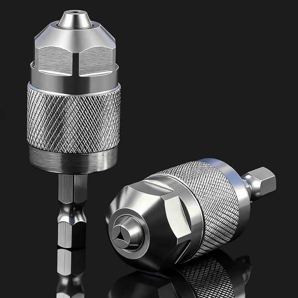 

Quick Change Pneumatic Drill Chuck Hex Shank Chuck Professional Converter Hexagonal Shank Three-Jaw Chuck Adapter