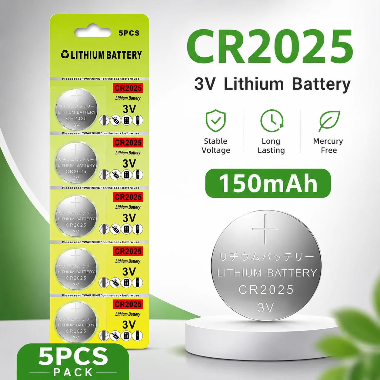 

CR2025 3V Button Battery Lithium Coin Cell for Car Key Remote Watch Toy Control DL2025 KCR2025 BR2025