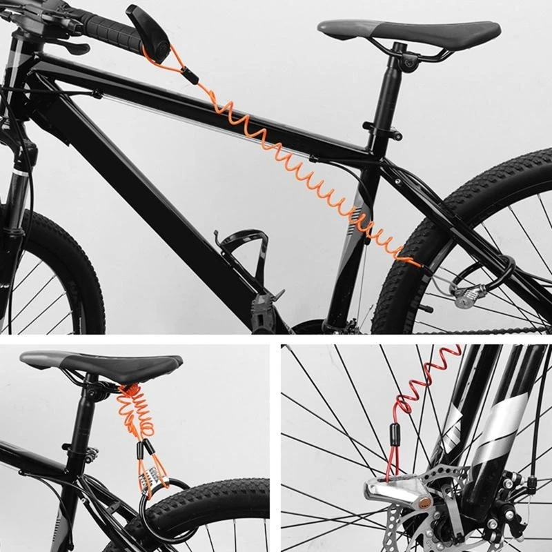 

1pc Anti-Theft Spring Wire Rope Motorcycle Bike Scooter Disc Lock Security Cable