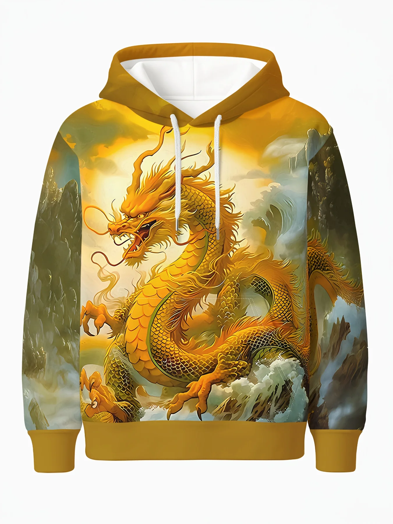 

Chinese Loong Pattern Men's Hoodies Street Hip Hop Harajuku y2k Clothes Autumn Winter Casual Sweatshirts Fashion Loose Pullover