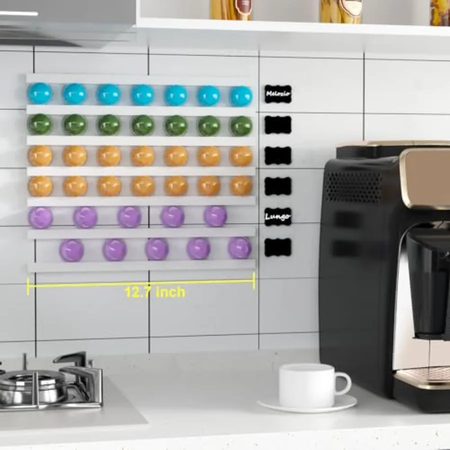 K Cup Holder Self-Adhesive Wall Mount - 12 Pod Coffee Organizer for Suitable for a Variety of Scenarios and a Variety of Brand
