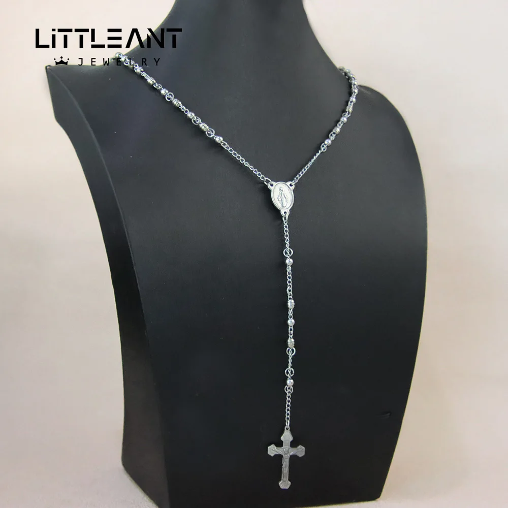 New Stainless Steel Cross Pendant Necklace for Men Women Minimalist Jewelry Male Female Necklaces Chokers Silver Gold Color