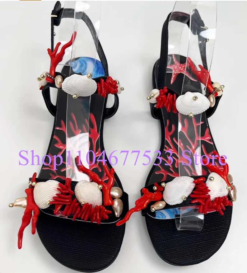 

Новые женские сандалии на плоской подошве с декором в виде ракушки, модный дизайн, женские повседневные сандалии, пикантные пляжные летние туфли на плоской подошве
