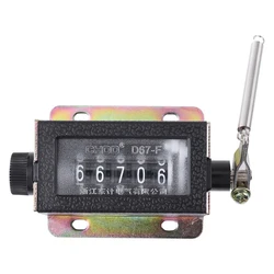 D67F 5Digit Mechanical Click Resettable Manual Hand Pull Stroke Tally Counter US