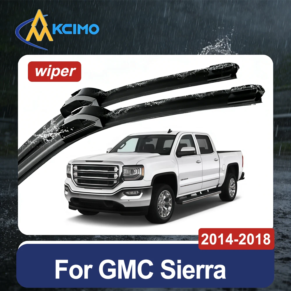 

Rubber Streak-Free Windshield Wipers Set of 2 For GMC Sierra GMT K2XX 2014-2018 All-Season Silent Wiper Blades Easy Install