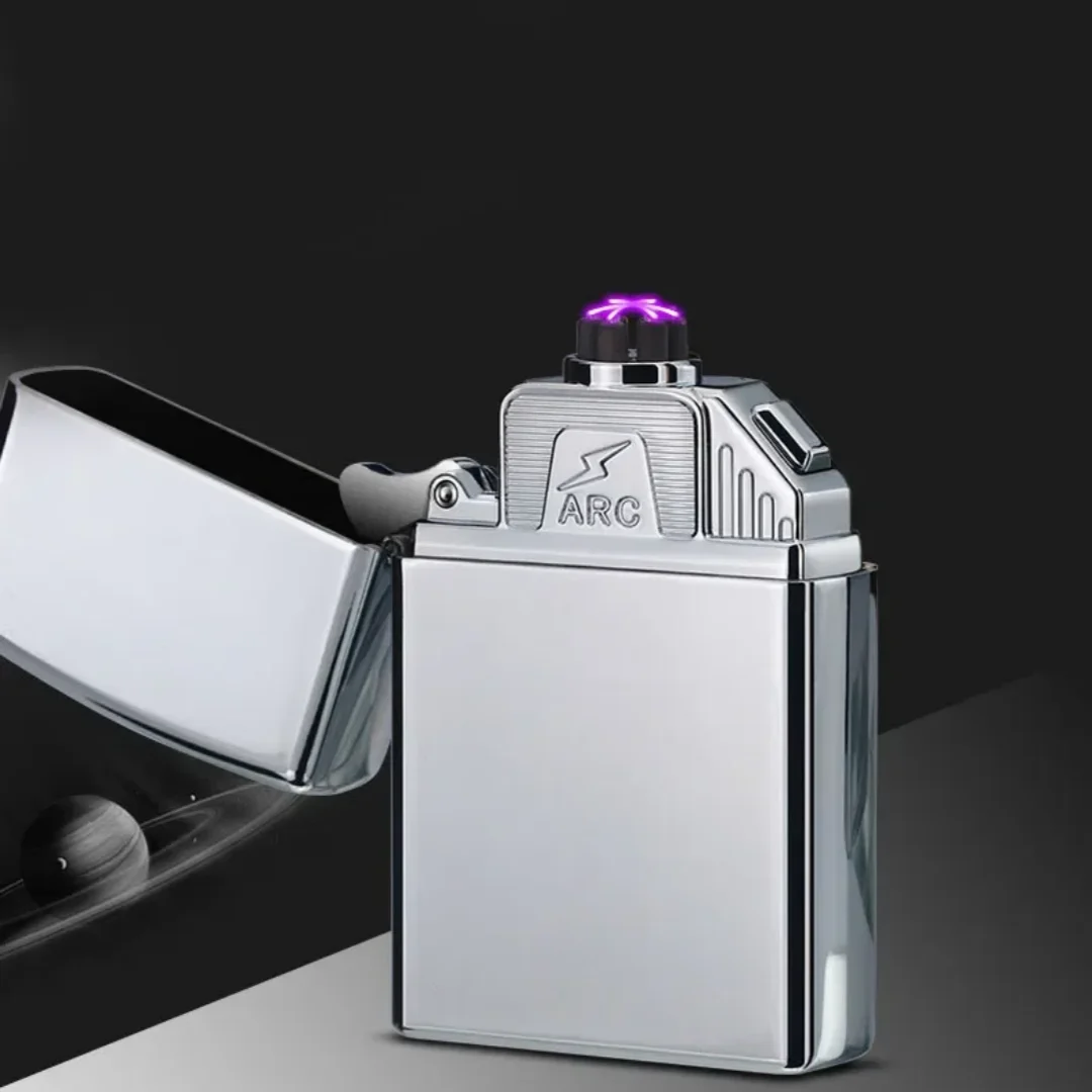 New Six Arcs Lighter Windproof USB Charging Electronic Lighter Metal Body Flameless Pulse Plasma Igniter For Smoker Gift Gadgets