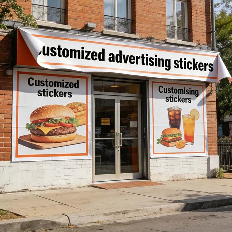 Custom Advertising Stickers Self-adhesive Waterproof Restaurant Truck Bodies Shopping Mall Promotional Activities Decoration