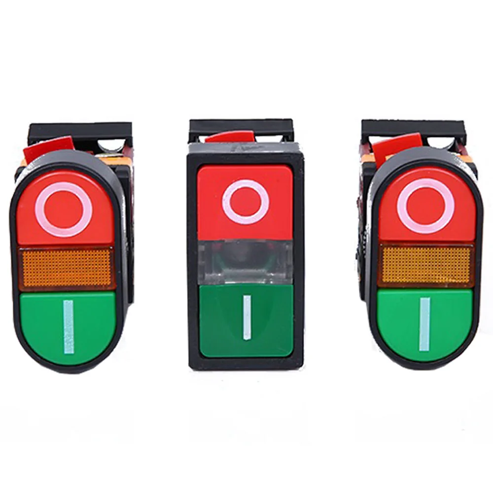 

220V 22mm/25mm/30mm APBB-22/AS-22/PPBB-30 On/Off Start Stop Push Button Switch 10A Double Position Self-reset Light Push Switch