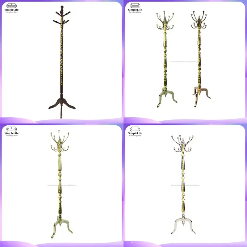 Wooden Coat Rack Stand Free Standing Hall Tree with Hooks Modern Entryway Clothes Hanger Organizer for Bedroom Living Room