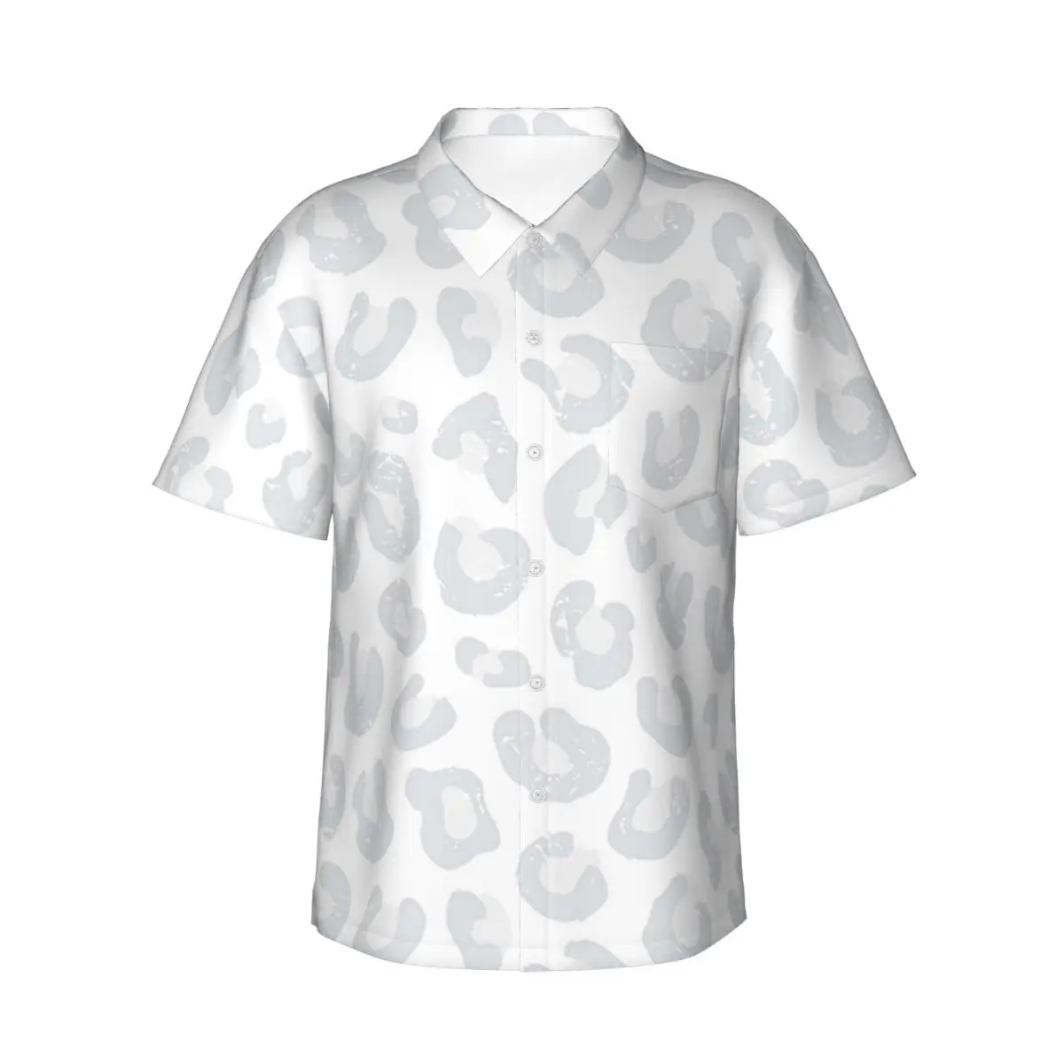 

Leopard Print Men's Shirts Hawaiian Short Sleeve Shirt Fashion Lapel Tops for Summer Beach