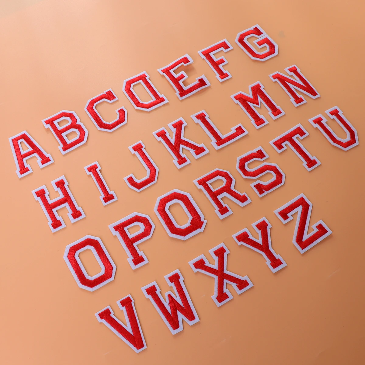 

52 Pcs Letter Patch Red Stickers Clothes Alphabet Embroidered A z Patches 26 English Letters Cloth Black White Adhesive