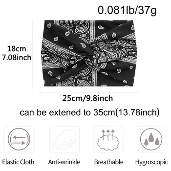 女士寬扭結髮帶,超大頭巾式運動髮帶,時尚瑜珈髮帶,波西米亞風扭結厚髮飾 10 最佳銷售 超寬頻 - №6