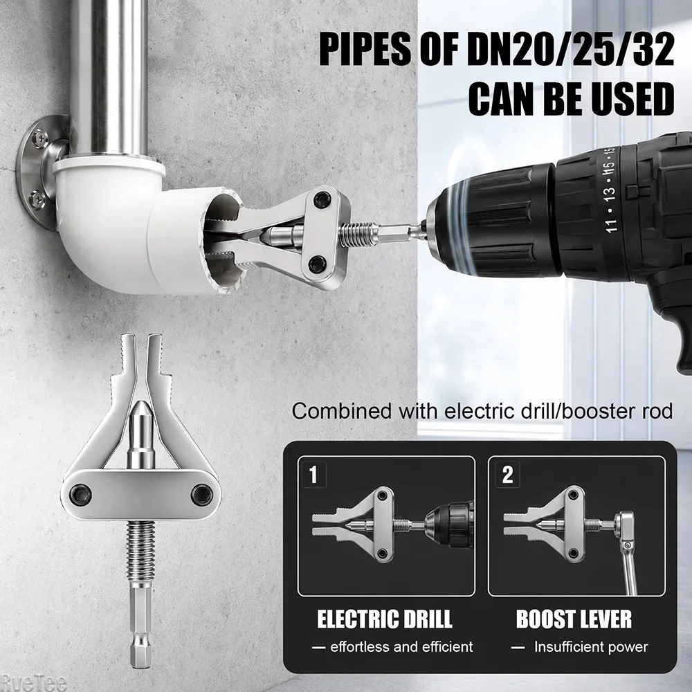 Broken Pipe Thread Extractor Puller Hex Shank Drill Tool for PPR PVC MPP Plastic Pipe Plumbing Repair DN20‑32