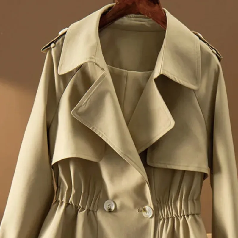 

Trench Coat Trench Korean Fashion Jackets Women's Classic Temperament All-match Streetwear Chic Lapel Coats Spring Autumn