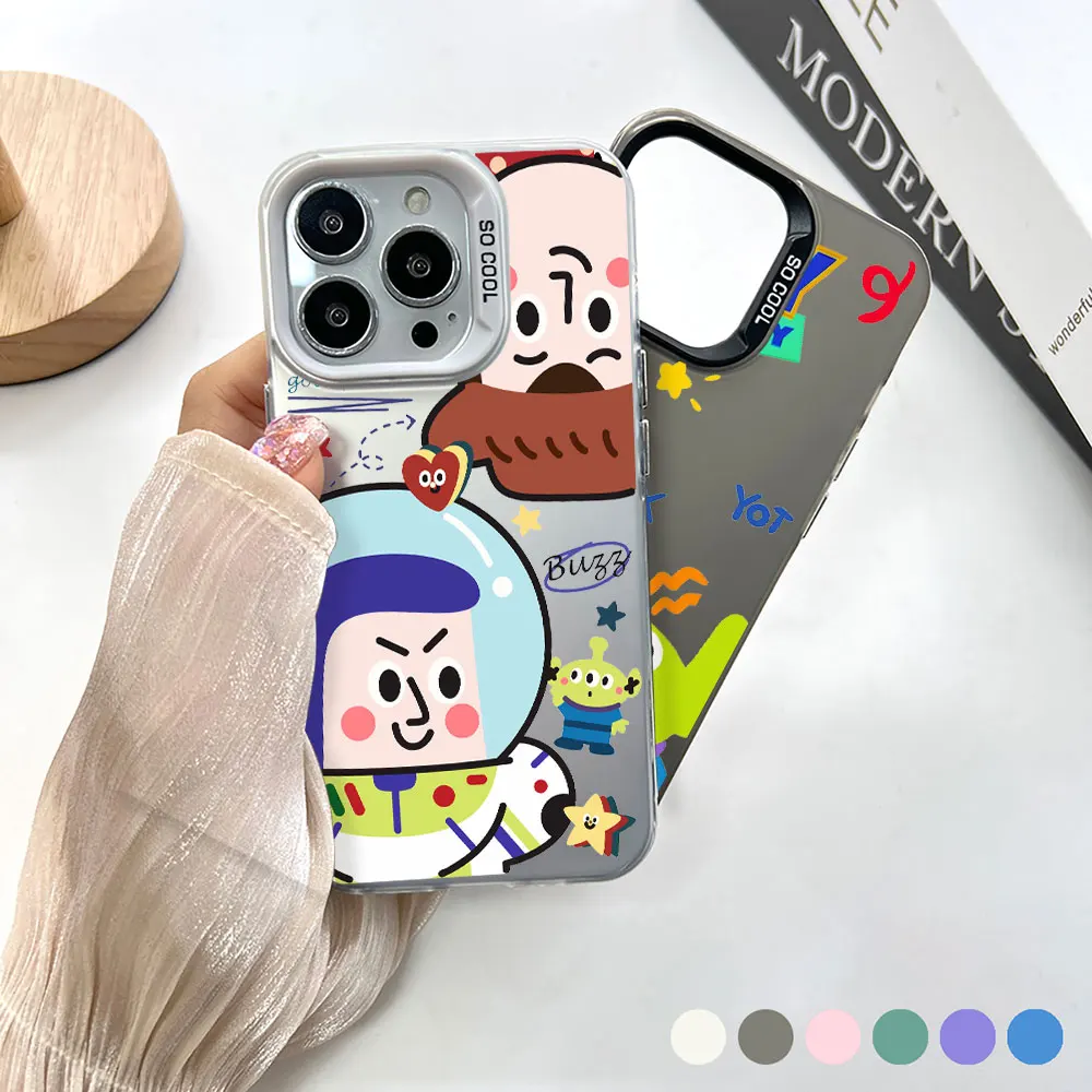 Toy Story Woody Alien Cartoon BIG HOLE MATTE LASER PHONE CASE FOR Apple iPhone  12 11 8 7 XS XR X SE MINI PRO MAX PLUS 5G