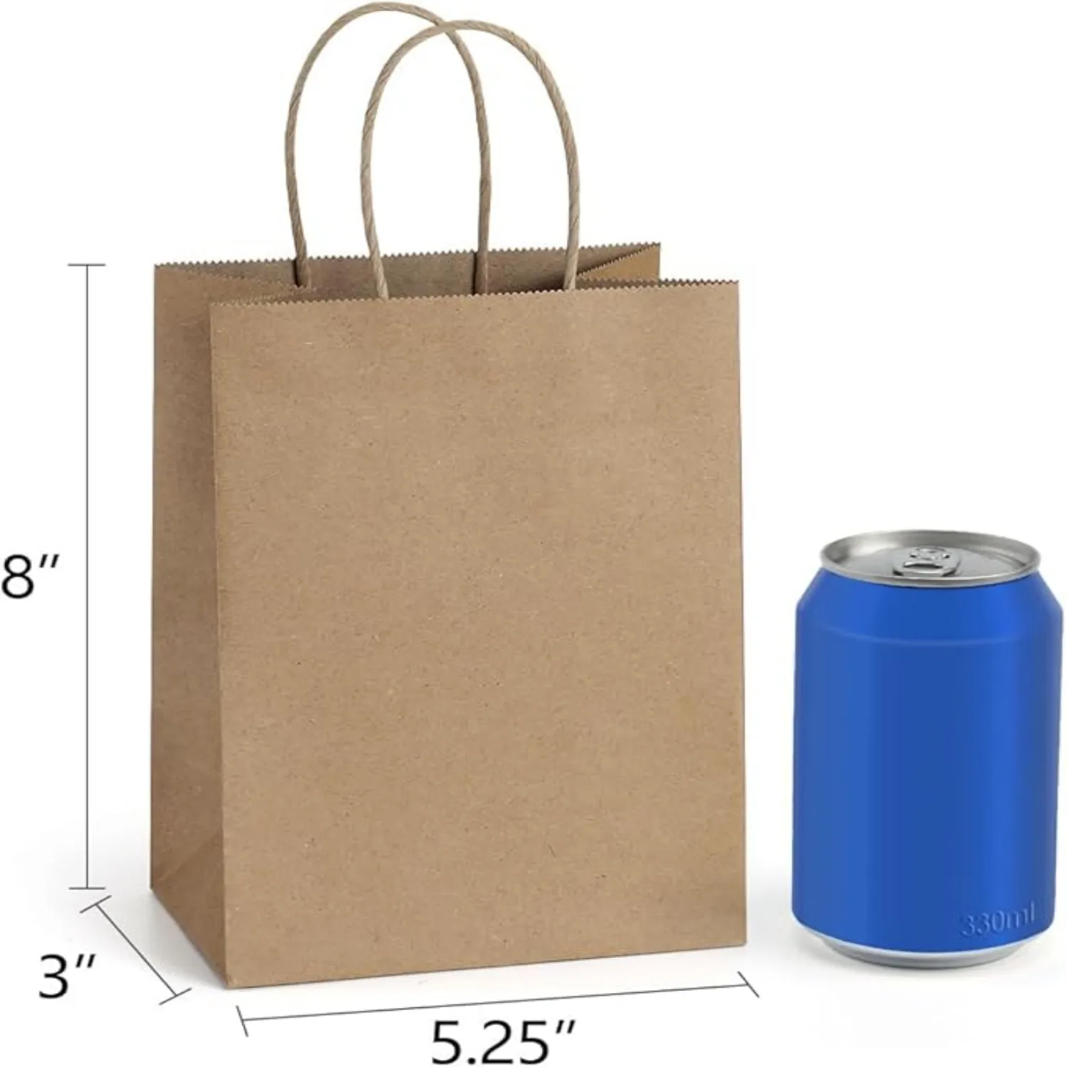 

Kraft Paper Bags 50Pcs 5.25x3x8 Inches Small Paper Gift Bags with Handles Bulk Party Favor Bags Paper Shopping Bags Recyclable