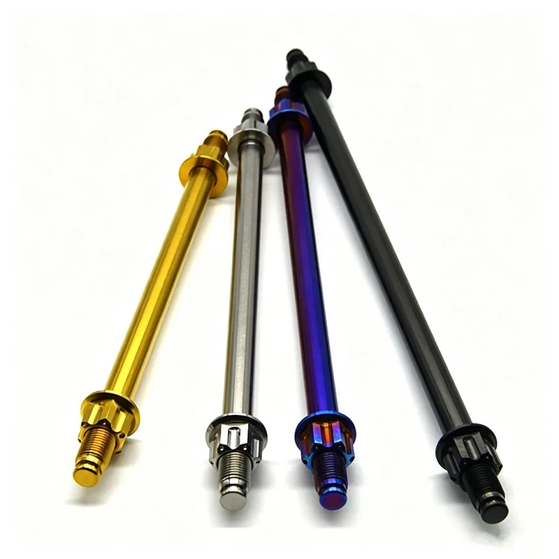 1Set Titanium Alloy Front And Rear Axle Motorcycle Modification M10 M12 M14 Axle And Nut