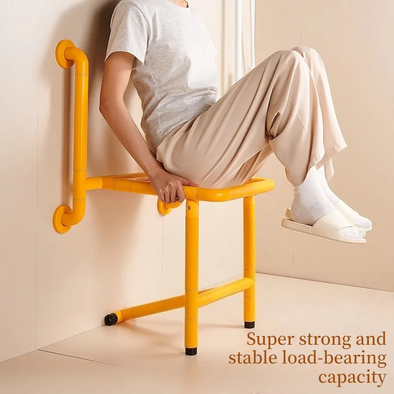Elderly Foldable Shower Stool High Load-bearing Non-slip Waterproof Wall-mounted Shower Chair Stable Rehabilitation Supplies