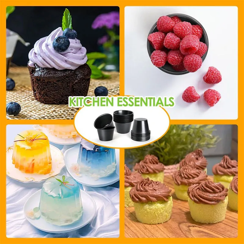 غير لاصقة Popover عموم الكربون الصلب فطيرة صغيرة الكعك كب كيك المقالي البيض تارت خبز جولة كب كيك عموم الفردية تشيز كيك القصدير