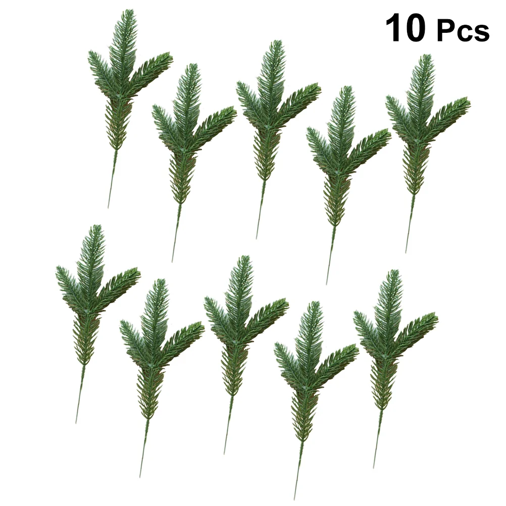 

10 PCs Artificial Pine Branches Simulated Plant Christmas Decoration DIY Home Furnishings Christmas Tree (Green)