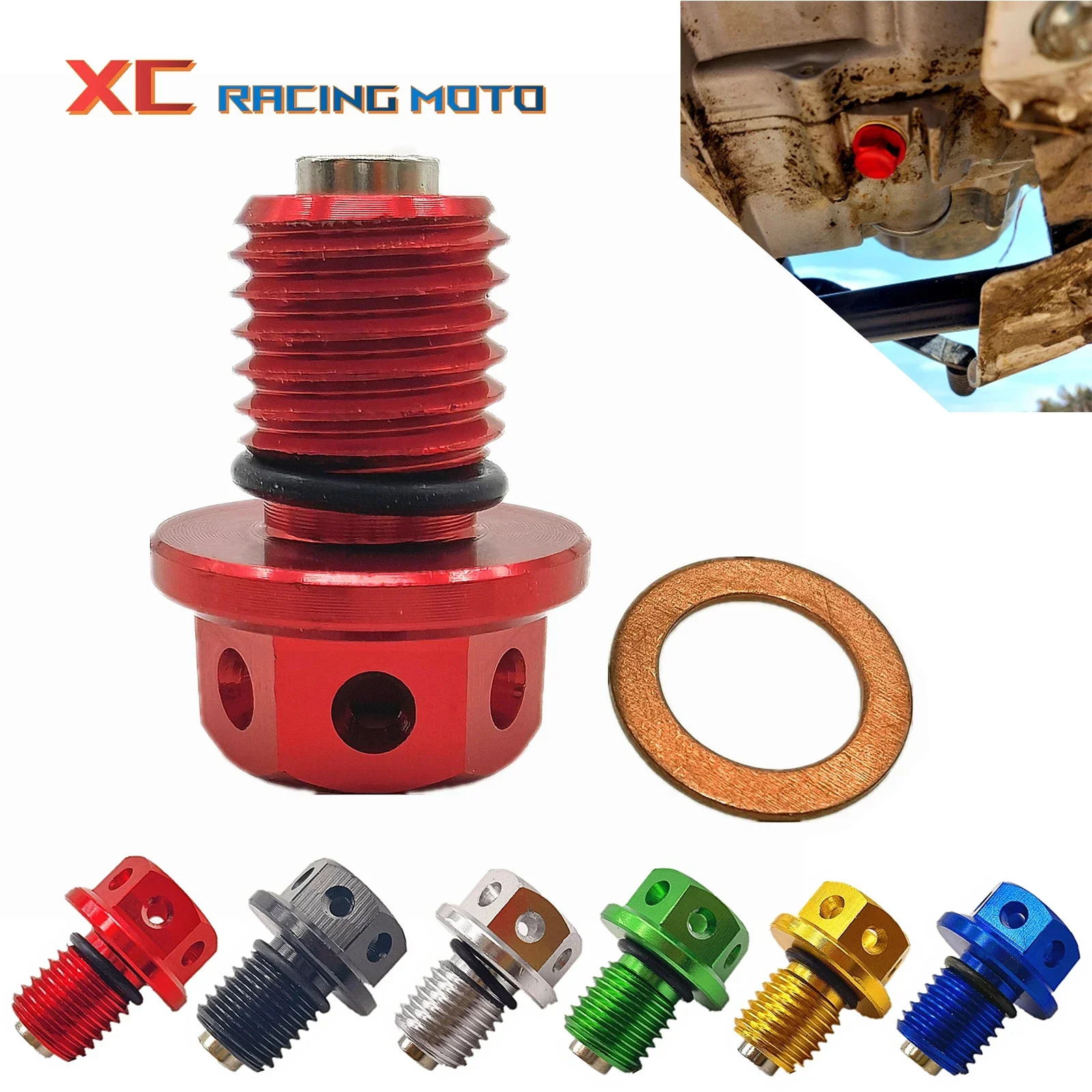 M12xP1.5 Magnetic Oil Drain Plug Bolt Screw For Honda XR50R XR70R XR100R CRF50F CRF70F CRF100F XR250 XR400 XR250R XR400R XR600R