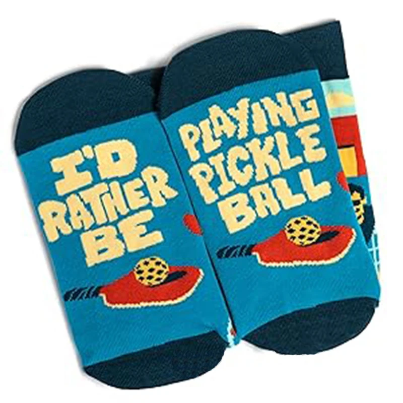 1 Pair Man woman funny Socks high quality I’d rather be socks funny printing playing pickle ball man woman athletic sports socks