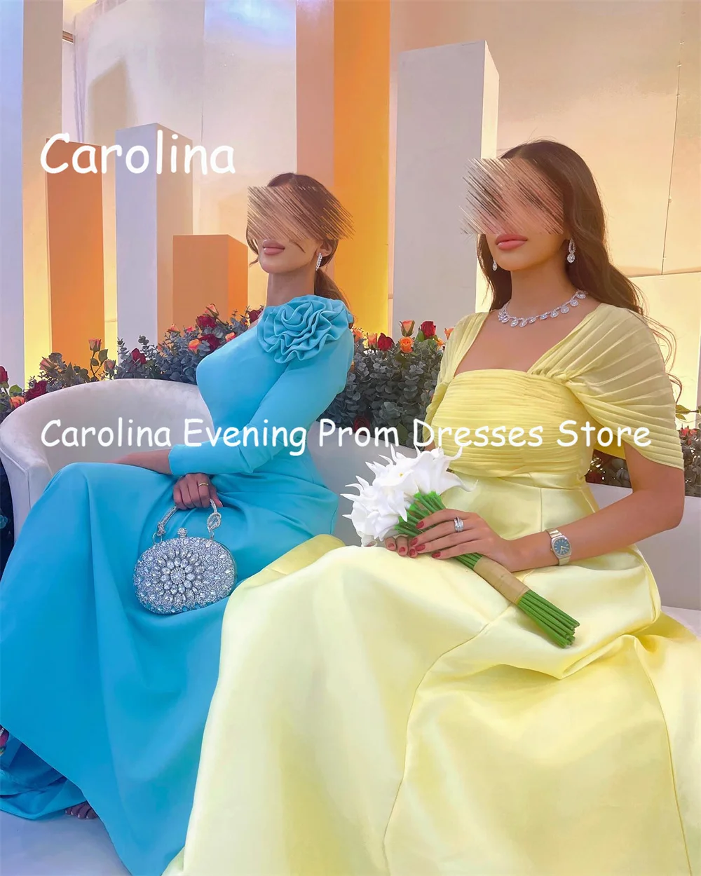 Carolina Crepe Mermaid One-shoulder  Ankle-length Luxury Prom Gown Evening Formal Elegant Pretty Party Dress for Women 2023