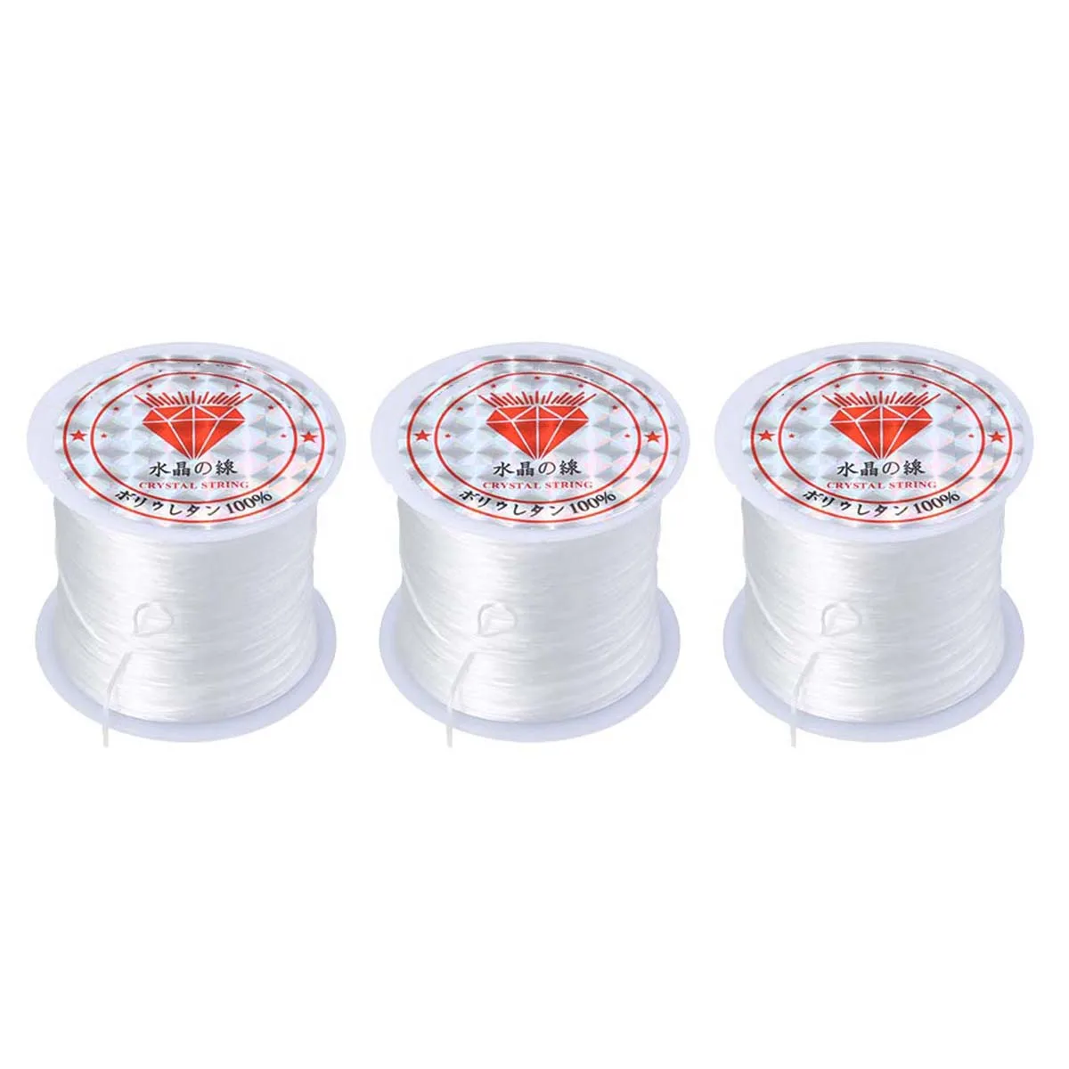 

3pc Elastic Crystal Rope for Jewelry Making Transparent Beading Thread Strong Durable DIY Crafts Supplies 3 Rolls