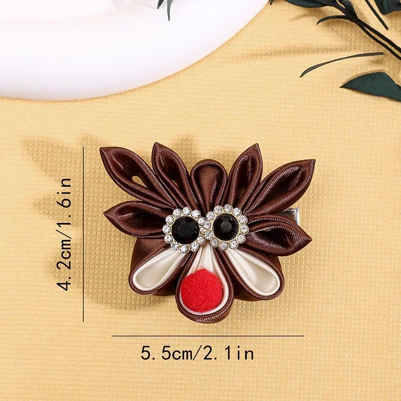 ncmama Fashion Christmas Elk Christmas Tree Hair Clip For Baby Girls Rhinestone Hairpin Hairgrips Kids Headwear Hair Accessories