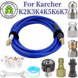 0.5~30m Sewer Drain Water Cleaning Hose Sewer Drain Jetting Kit High Pressure Cleaning Machine Nozzle For Karcher K2K3K4K5K6K7