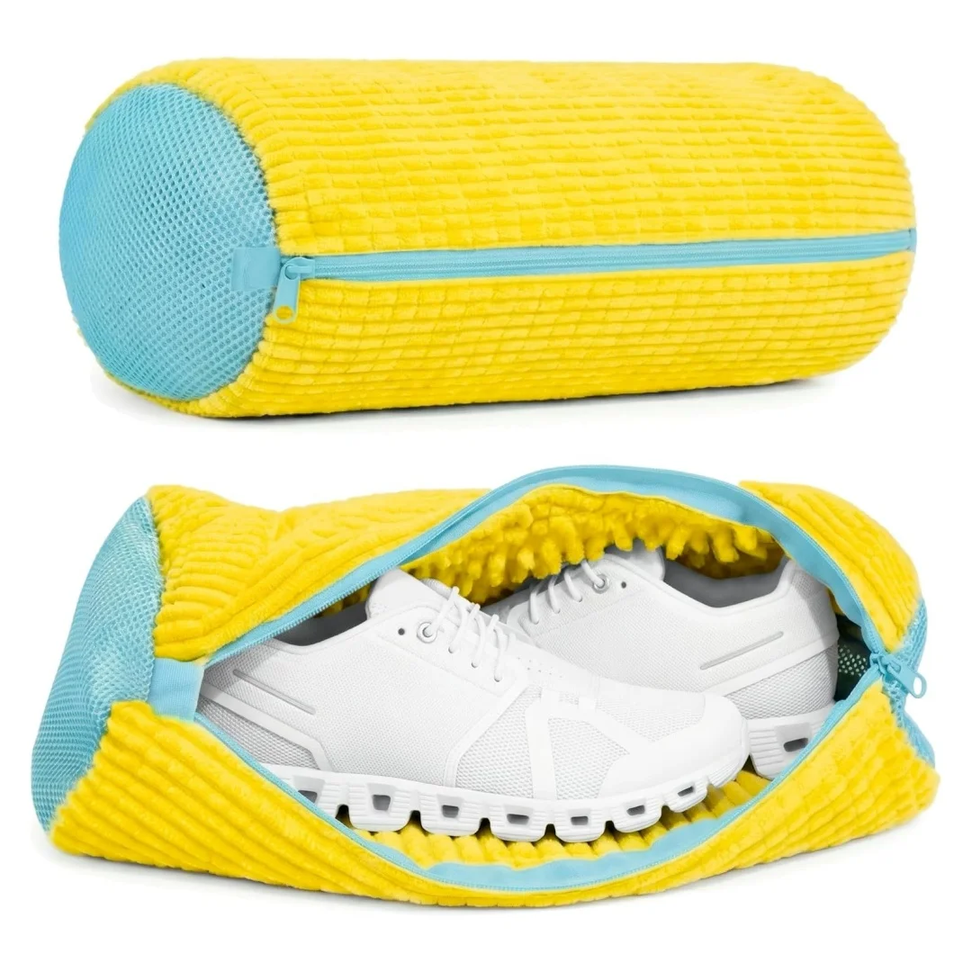 2-piece set, reusable sports shoe cleaning shoe bag, suitable for washing machines and dryers with self-locking zippers