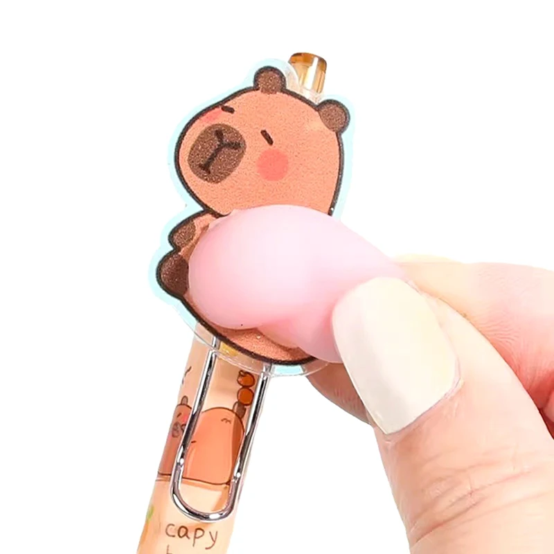 Cartoon Capybara Butt Pressing Neutral Pen Funny Writing Pens Quick-Drying Writing Smooth Kawaii Pens Aesthetic Stationery