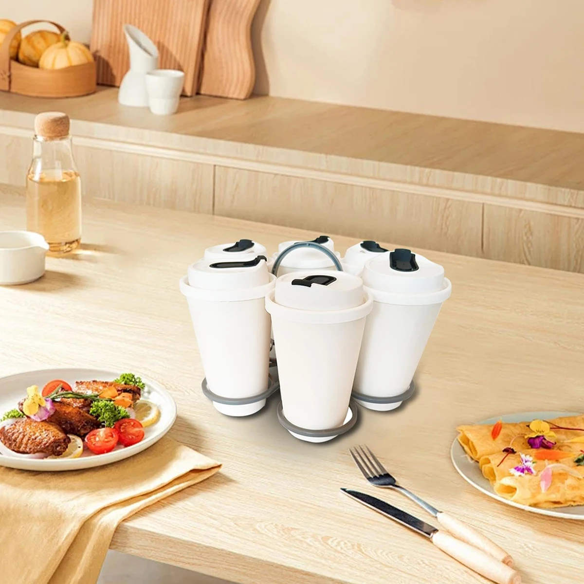 Foldable Cup Holder Coffee Beverage Milk Tea Beer Beverage Holder Reusable Christmas Party Beverage Tea Holder