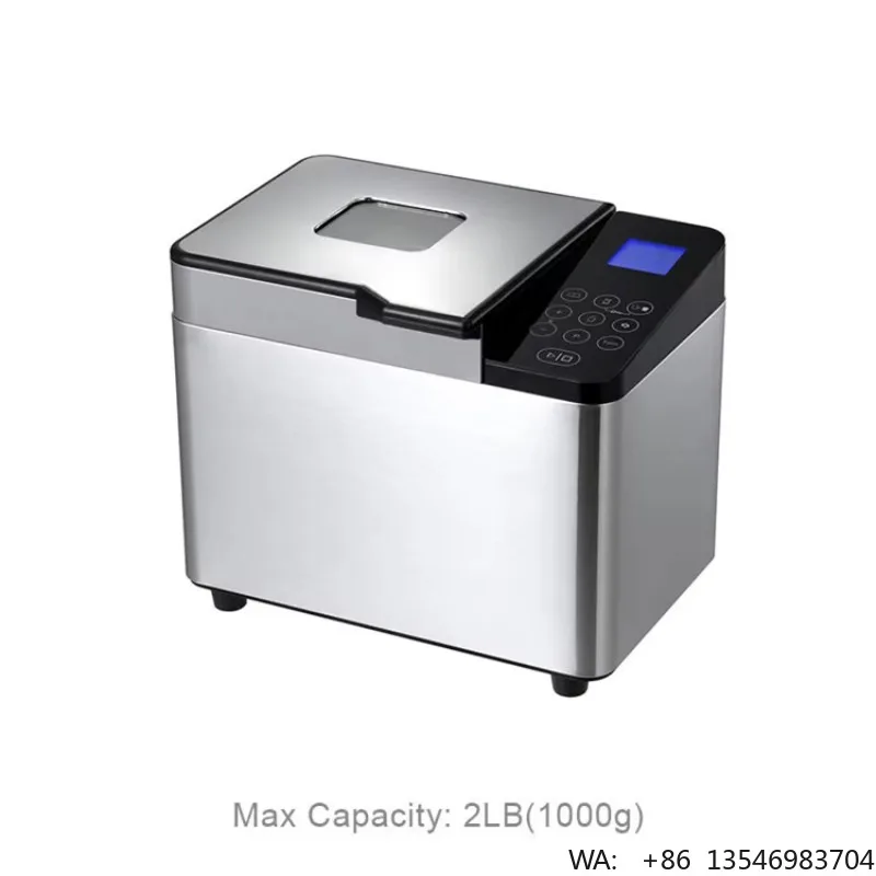 Household Stainless Steel Bread Maker Machine Touch Control Panel 1LB Multi Menu Toast Dough Yogurt Jam Making Machine