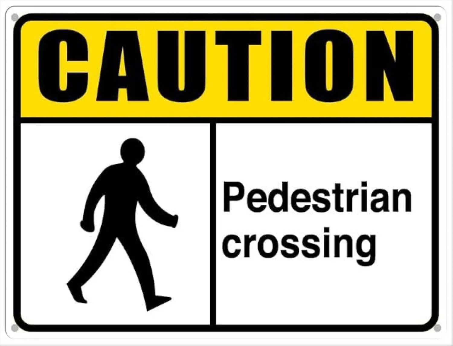Caution Sign Pedestrian Crossing Aluminum Tin Sign For Home Coffee Bar Wall Decor