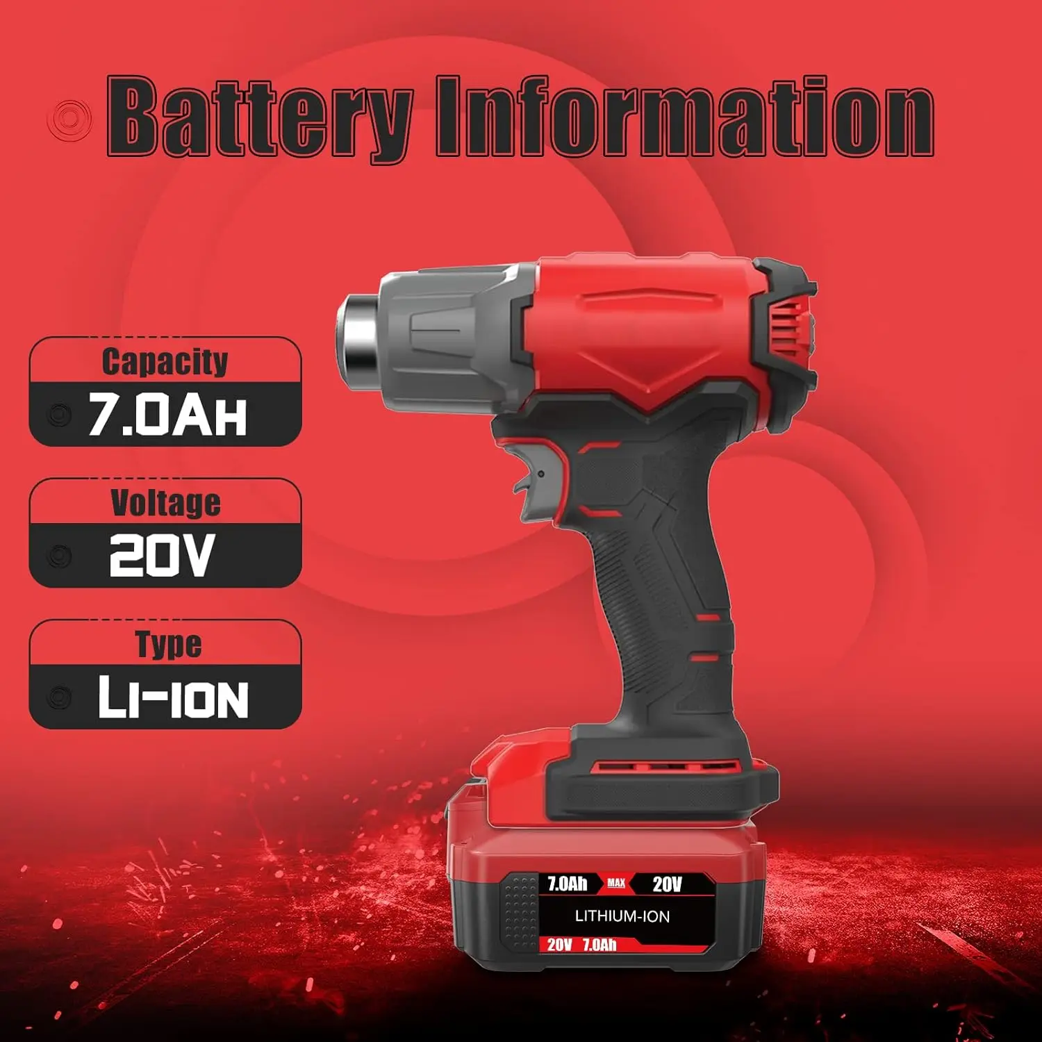 Paquete de 2 baterías  repuesto  7.0 Ah 20 V para batería Craftsman 20 V MAX CMCB204    repuesto  batería