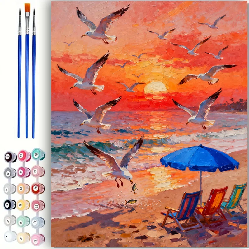 1 Stück weniger. Dieses Set enthält ein Leinwand-Malset mit 24 Farben Acrylfarbe und Pinseln (Rahmen nicht im Lieferumfang enthalten). Größe:
