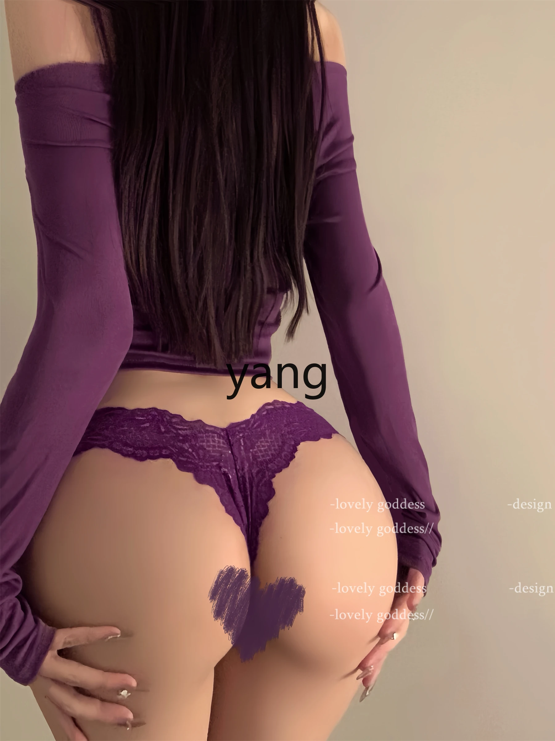 LMM bow lace panties low waist seamless thong women's briefs