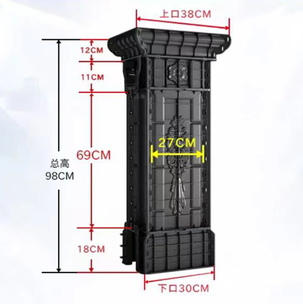 Kolom Romawi cetakan pagar tempel 98cm cetakan kolom semen pagar pembatas Cina Vila pedesaan tinggi tebal dan digunakan kembali