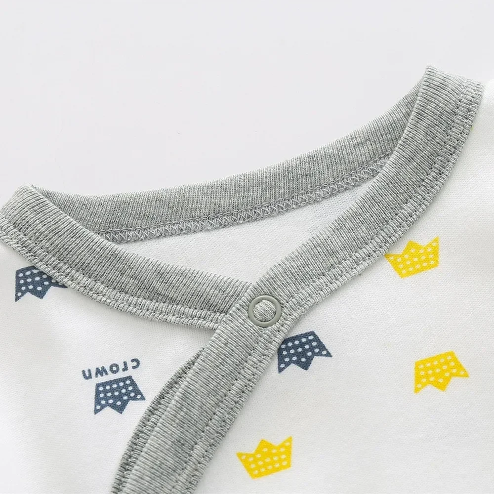 3-12M Spring Autumn Baby boy romper print long sleeve Footies Infants romper Cartoon Embroidered tiger baby underwear